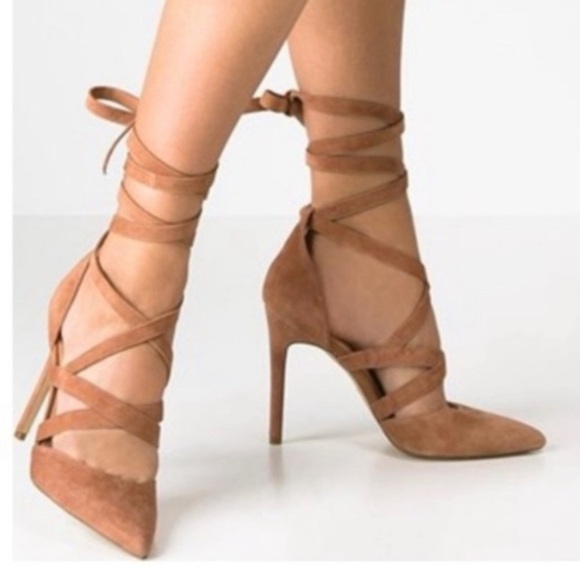 Aldo Tan Stiletto Heels with Lace-Up Design - Picture 1 of 8